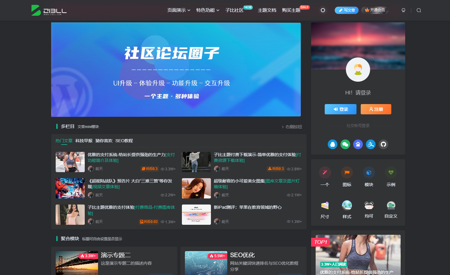 子比资源站主题